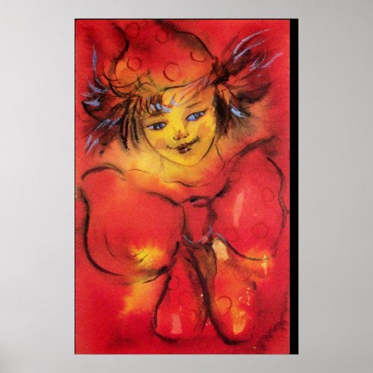 POSTER CLOWN AVEC RUBAN ROUGE (Devant)