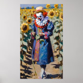Poster clown cueillette tournesol (Devant)