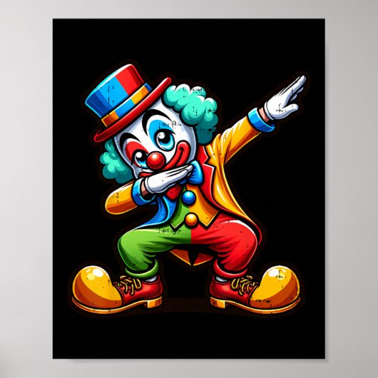 Poster Clown Dabbing Funny Dancing Dab Garçons Filles Enf (Devant)