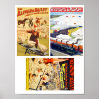 Clown de cirque vintage, Acrobat Animaux collage d