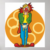 Poster Clown de dessin Whimsical aux couleurs vives (Devant)