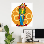 Poster Clown de dessin Whimsical aux couleurs vives (Bureau à domicile)