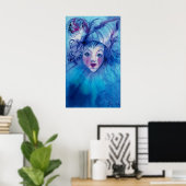 POSTER CLOWN EN BLEU (Bureau à domicile)