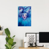 POSTER CLOWN EN BLEU (Bureau à domicile)