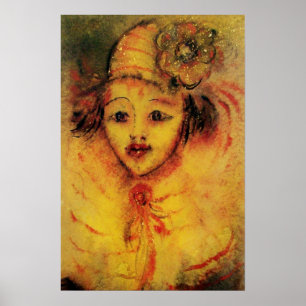 POSTER CLOWN EN JAUNE