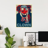 Poster Clown en rouge et bleu (Bureau à domicile)
