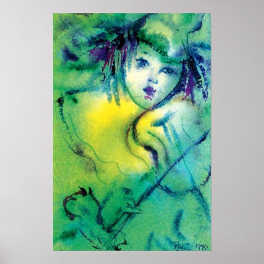 POSTER CLOWN EN VERT (Devant)