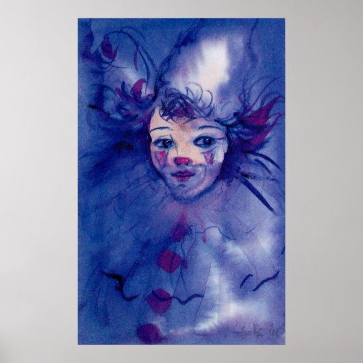 POSTER CLOWN EN VIOLET (Devant)