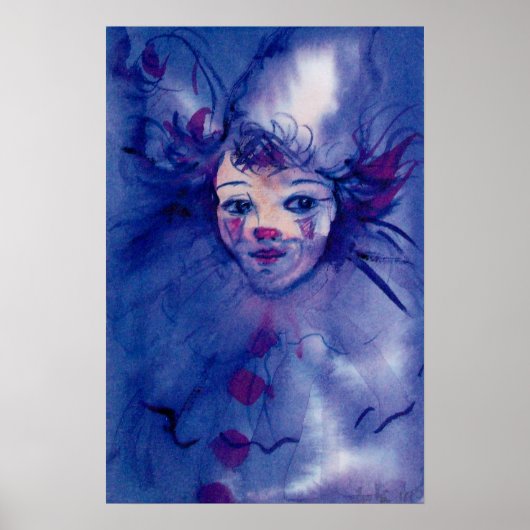 POSTER CLOWN EN VIOLET (Devant)