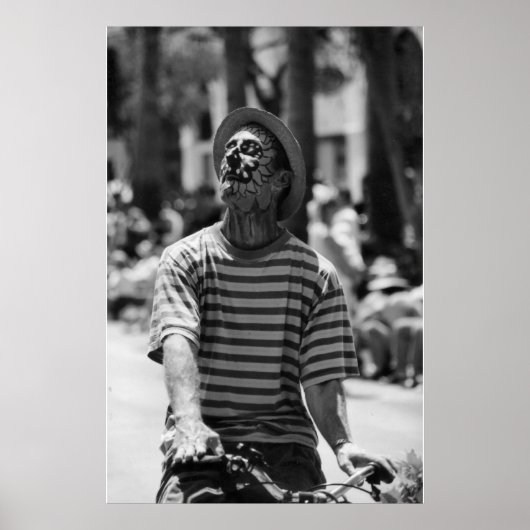 Poster clown noir et blanc (Devant)
