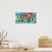 Poster Clown qui sort d'une boîte. (Cuisine)