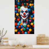 POSTER CLOWN SOURIANT DANS LA BALLE (Cuisine)