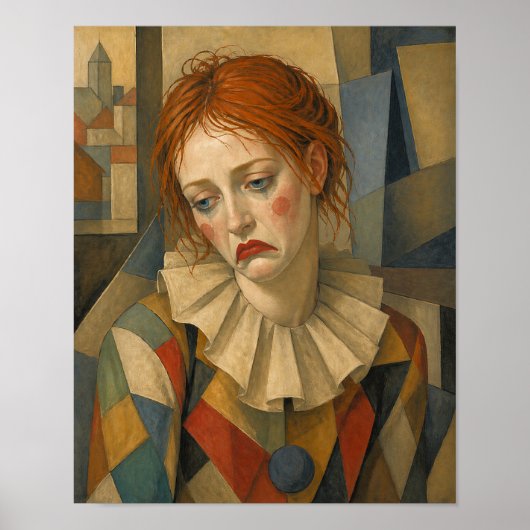 Poster Clown triste féminin (Devant)