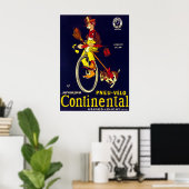 Poster Clown vintage de Pneus Continental Français (Bureau à domicile)