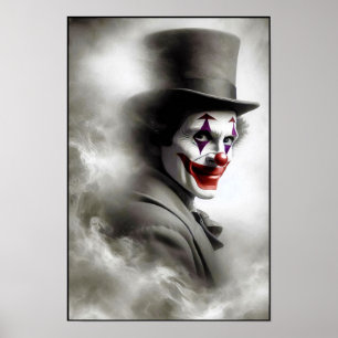 Poster Clown Vintage Troublant Avec un Sourire Siniètre