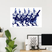 Poster Clowns de jazz 1920, bleu (Bureau à domicile)