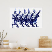 Poster Clowns de jazz 1920, bleu (Cuisine)