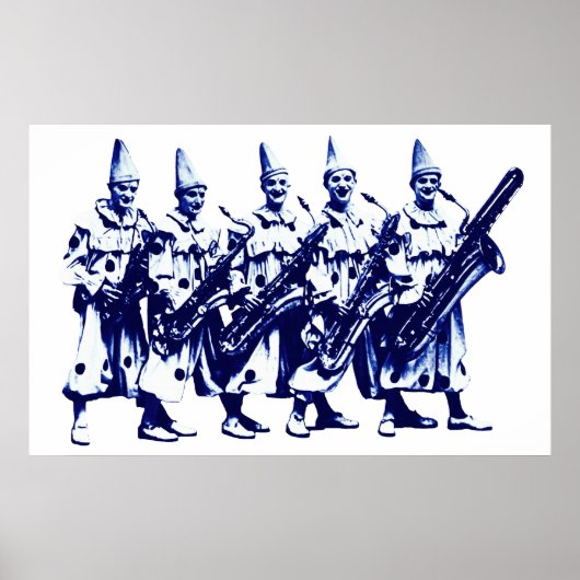 Poster Clowns de jazz 1920, bleu (Devant)
