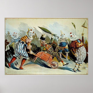 Poster Clowns du cirque Art Vintage
