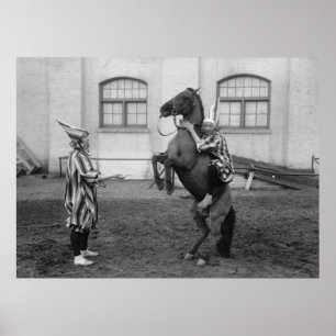 Poster Clowns vintages et cheval