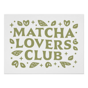 Poster Club amoureux de Matcha esthétique