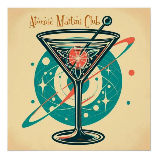 Poster Club Atomic Martini Espace Âge (Devant)