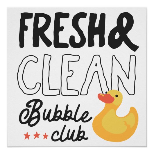 Poster Club Bubble frais et propre (Devant)