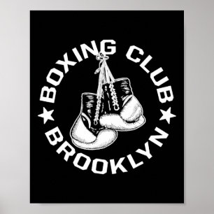 Poster Club De Boxe Brooklyn Gants Graphique Pour Une Box
