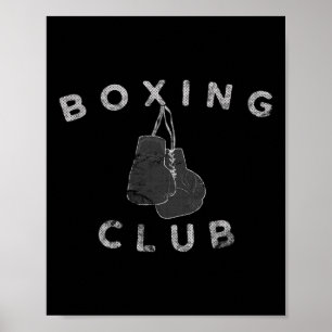 Poster Club de boxe Gants de boxe Patinés