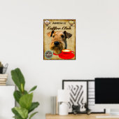 Poster Club de café des Terriers Airedale (Bureau à domicile)