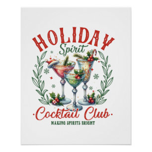 Poster Club de Cocktail Cadeau de Noël