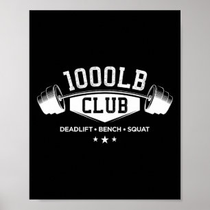 Poster Club de gym de 1000 Lb levage de poids deadlift ba