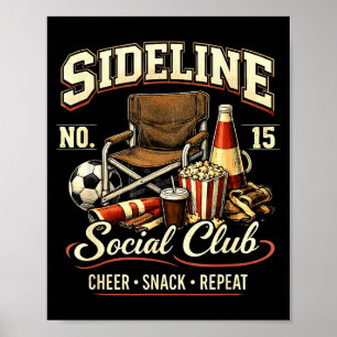 Poster Club de loisirs de côté Cheer Snack Repeat Maman d