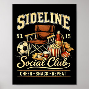 Poster Club de loisirs de côté Cheer Snack Repeat Maman d