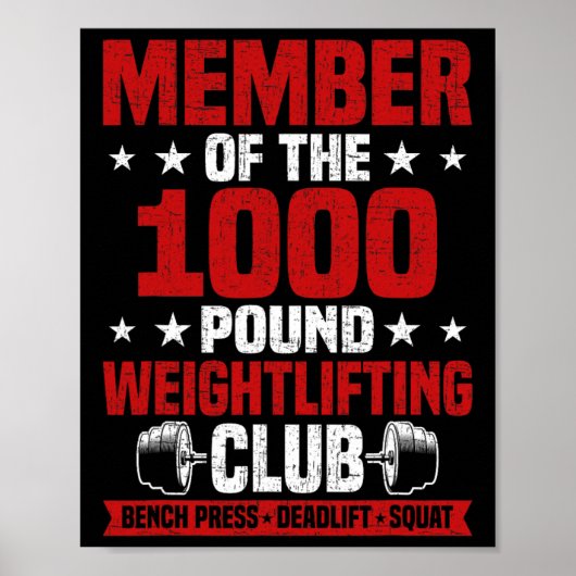 Poster Club de musculation de 1000 livres Programme de mu (Devant)