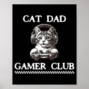 Poster Club de papa amateur de chats drôle de joueur de j