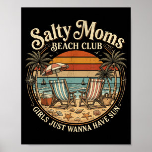 Poster Club de plage des mamans salées Vacances d'été
