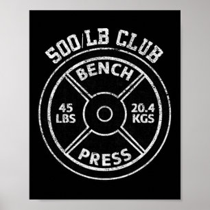 Poster Club de presse de banc de 225 kg Haltérophilie en