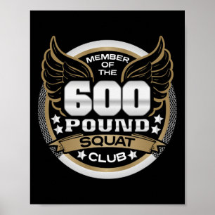 Poster Club de squat de 600 livres pour haltérophile powe
