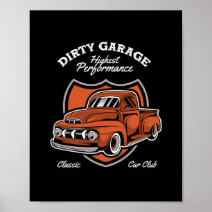 Poster Club de voiture de camion classique de garage sale