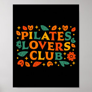 Poster Club des Amants de Pilates Doodles Décoratifs Rétr