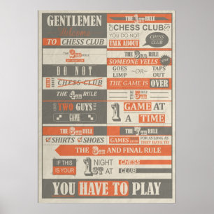 Poster Club des combats x Club des échecs