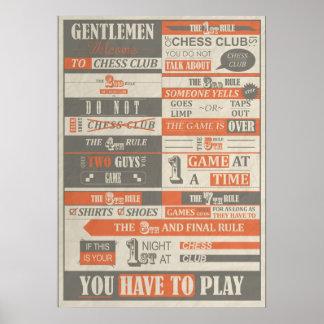 Poster Club des combats x Club des échecs