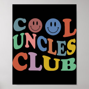 Poster Club des oncles cool rétro groovy sourire visage d