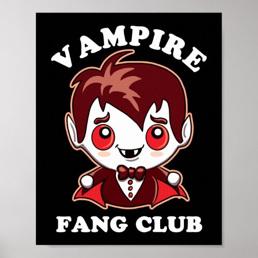 Poster Club Fang | Pun Drôle Et Vampire Mignons (Devant)
