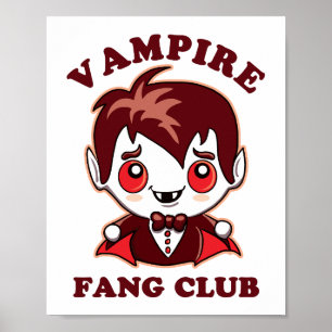 Poster Club Fang   Pun Drôle Et Vampire Mignons