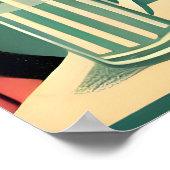 Poster Club Martini Cat Noir Futuriste Rétro (Coin)