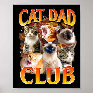 Poster Club Papa Chat Drôle La Vie Est Meilleure Avec Les