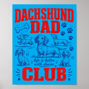 Poster Club Papa Dachshund au dos
