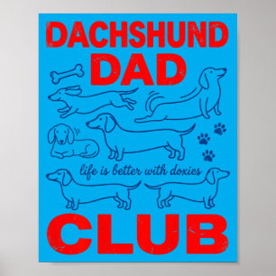 Poster Club Papa Dachshund sur design dos